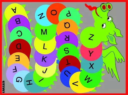 Lernteppich "Buchstabendrache" Großbuchstaben