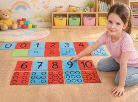 Zahlen/Würfelringe 0 bis 10 "Teppichfliesen"